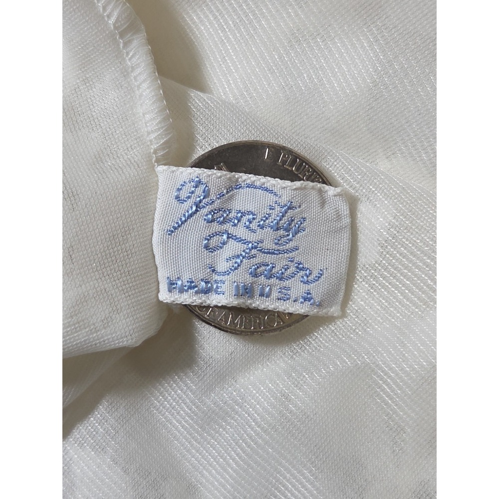 Vtg 1960s Vanity Fair Tricot Nylon Lace Bodice White Slip Dress LARGE‎ Size 38 - Picture 7 of 9